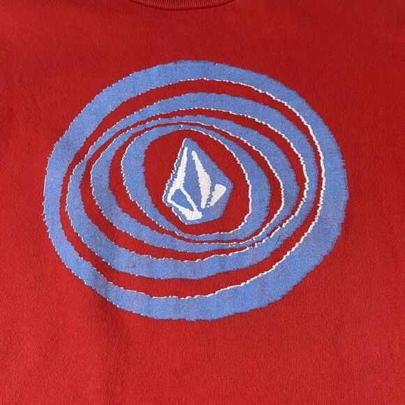 Vintage Volcom Logo Skater Y2K Graphic Baby Tee T-Shirt - Red Wms Small - Picture 6 of 9